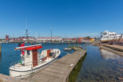Bagenkop Harbour, Langeland Island, Funen County, fishing boat, shipyard, wooden jetty, holiday