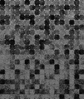 Abstract grayscale pixelated mosaic with varying shades of squares, background image