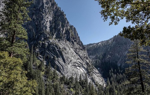 Gorge in Yosemite National Park with a small creek