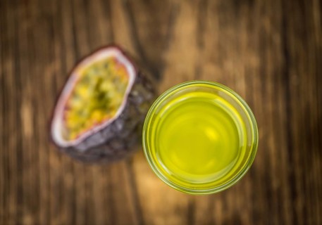 Passion Fruit Liqueur as detailed close-up shot, selective focus