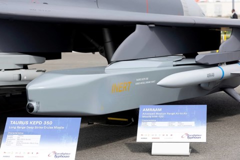 Taurus KEPD 350 cruise missile at the International Aerospace Exhibition at the Berlin ExpoCenter