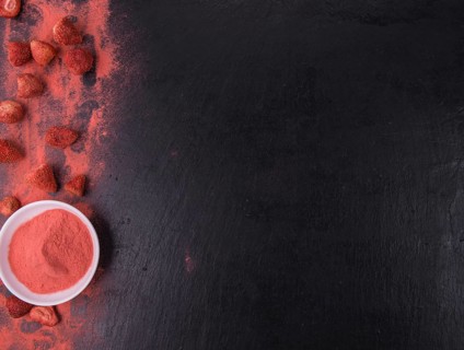 Some Instant Strawberries on a vintage slate slab, selective focus