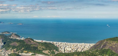 Rio de Janeiro, Brazil, view from the CHrist the Redemtor stuate at a sunny day, South America