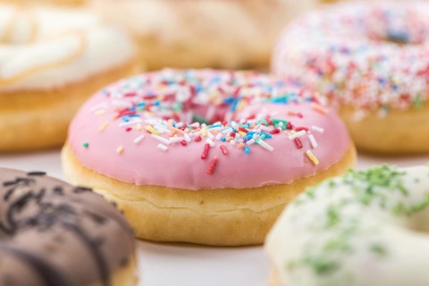 Fresh made Donuts as detailed close-up shots (selective focus)