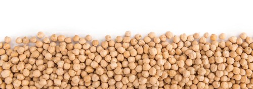 Portion of Chickpeas as detailed close-up shot isolated on white background