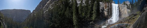 Vernal Falls panoramic view in Yosemite National Park