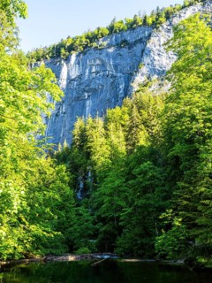 Morning atmosphere, Gössler Wand in the morning light, near Gössl, Salzkammergut, Styria, Austria,