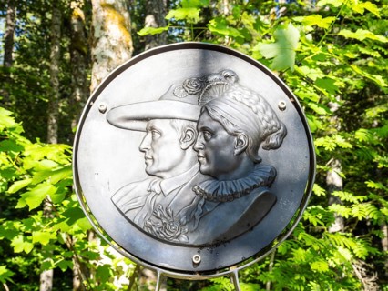 Commemorative plaque, first meeting of Archduke Johann and Anna Plochl, at Toplitzsee,