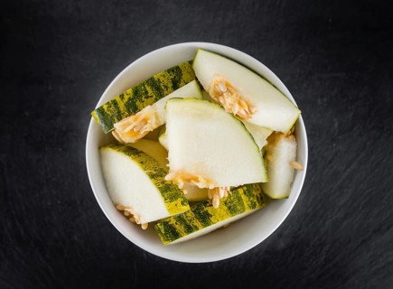 Futuro Melons on a vintage background as detailed close-up shot (selective focus)