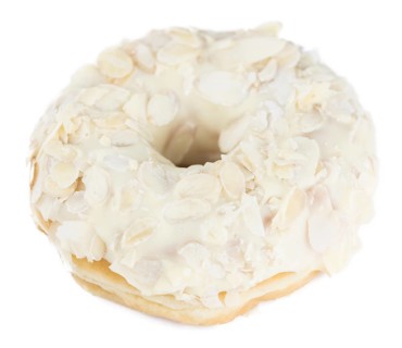 Donuts isolated on white background with a soft shadow (close-up shot)