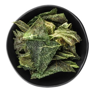 Some Savoy Chips isolated on white (selective focus)