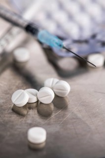 Drugs as detailed close-up shot (selective focus)