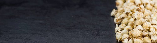 Some Popcorn on a vintage slate slab, selective focus