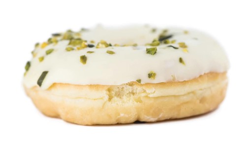 Fresh made Donuts isolated on white background (selective focus)