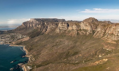 Twelve Apostles at Cape Town South Africa, aerial view, shot from a helicopter