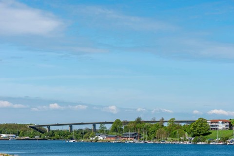Sonderborg, Als, town of Sonderburg, Alesund Bridge, sailing harbour, Alsen Island, Flensburg