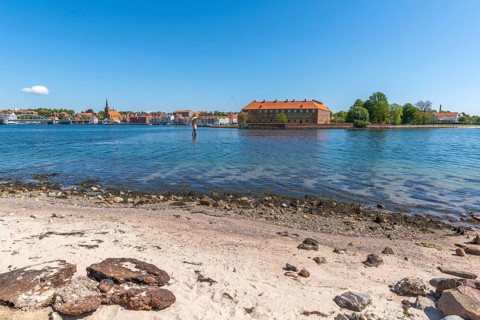 Sonderborg, Als, townscape of Sonderburg, brick building of Sonderburg Castle, Museum of Cultural