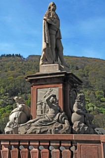 Bridge statue of Prince Karl Theodor, 1724-1799, created by the sculptor Franz Conrad Linck, Obere