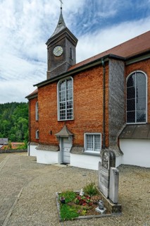 Church of St Martin from 1746 with wooden shingle facades in Eisenbach, Kreuzthal, Markt