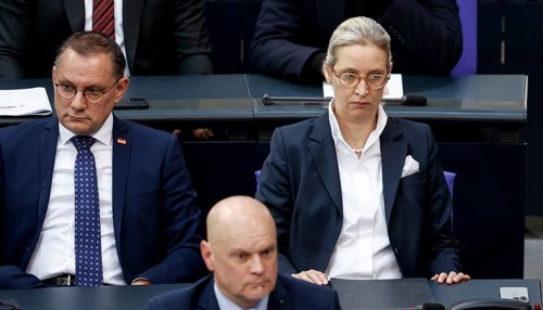 Alice Weidel, AfD parliamentary group leader and Tino Chrupalla, AfD federal chairman and AfD