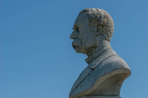 Dybbol, Düppel, Memorial to the German-Danish War of 1864, Bust on the side, King Christian IX,