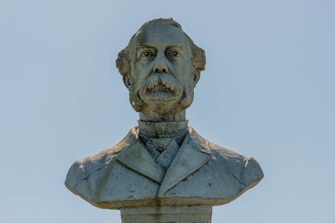 Dybbol, Düppel, Memorial to the German-Danish War of 1864, Bust from the front, King Christian IX,
