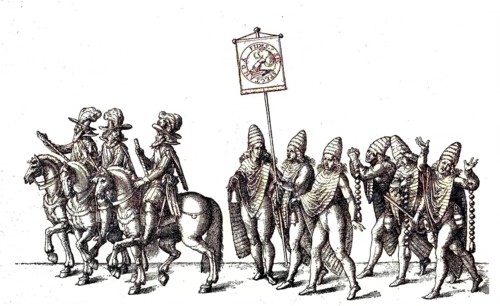 Illustration of a princely parade and knightly games, after a true story, copperplate engraving,