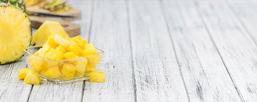 Some homemade Pineapple (sliced) as detailed close-up shot, selective focus
