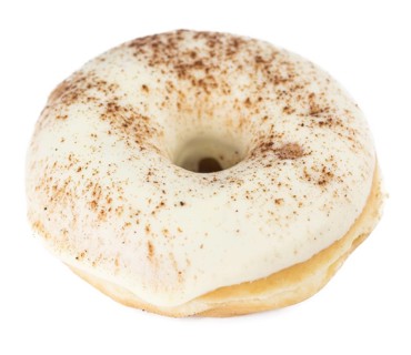 Fresh made Donuts isolated on white background (selective focus)
