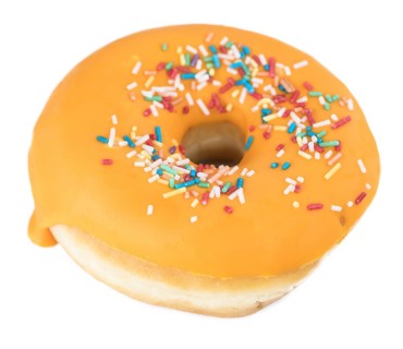 Donuts isolated on white background (selective focus, close-up shot)