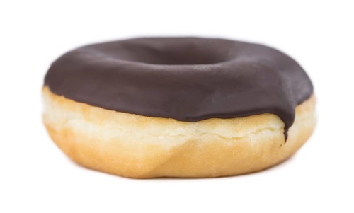 Some fresh made Donuts isolated on white background (close-up shot)