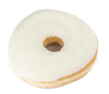 Fresh made Donuts isolated on white background (selective focus)