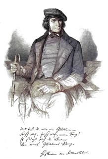 August Heinrich Hoffmann, known as Hoffmann von Fallersleben, 2 April 1798 - 19 January 1874, was a