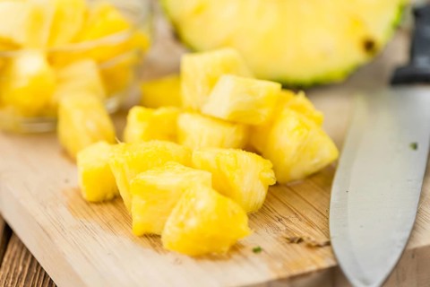 Some homemade Pineapple (sliced) as detailed close-up shot, selective focus