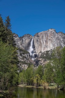 Yosemite Falls with small creek in front