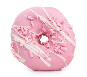 Donuts isolated on white background (selective focus, close-up shot)