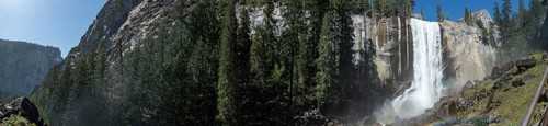 Vernal Falls panoramic view in Yosemite National Park