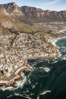 Twelve Apostles and Sea Point (Cape Town, South Africa), view from helicopter