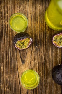 Passion Fruit Liqueur as detailed close-up shot, selective focus