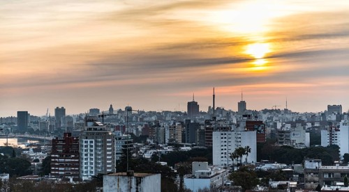 Montevideo, the capital of Uruguay at a very nice sunset