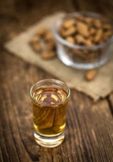 Amaretto (selective focus, detailed close-up shot)