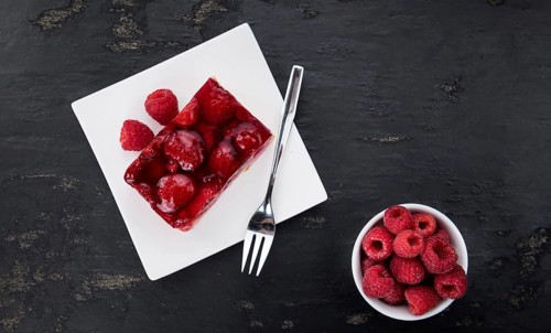 Fresh homemade Raspberry Cake (selective focus, close-up shot)