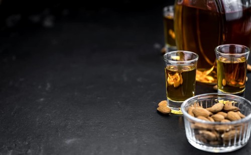 Amaretto (selective focus, detailed close-up shot)