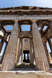 Temple of Hephaestus, Theseion, view of the interior, Agora, Athens, Greece, Europe