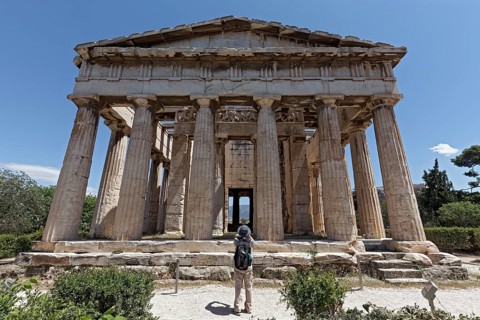 Temple of Hephaestus, god of blacksmithing, Theseion, view from the west, Agora, Athens, Greece,