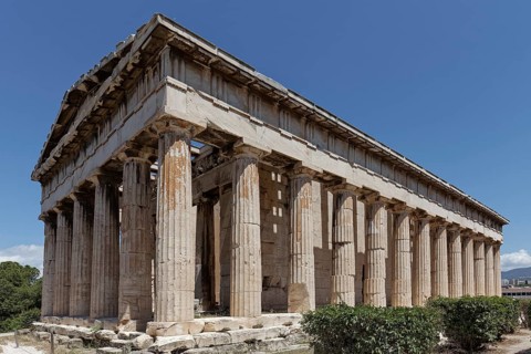 Temple of Hephaestus, god of blacksmithing, Theseion, view from south-west, Agora, Athens, Greece,