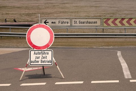 The Rhine ferry in St.Goar has stopped operating due to the floods. The access road and reception