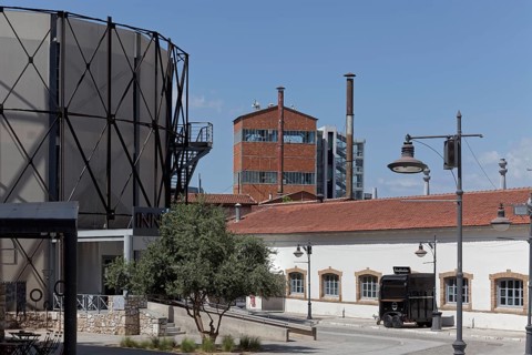 Athens Gasworks Industrial Monument from 1857, today the venue Technopolis City of Athens, Gazi