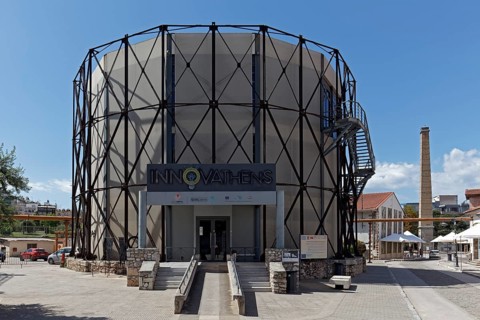 Innovathens event hall in the former gas storage facility 2, Athens Gasworks Industrial Monument