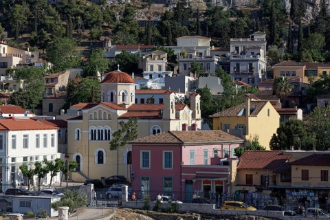 View of Plaka old town district, Athens, Greece, Europe